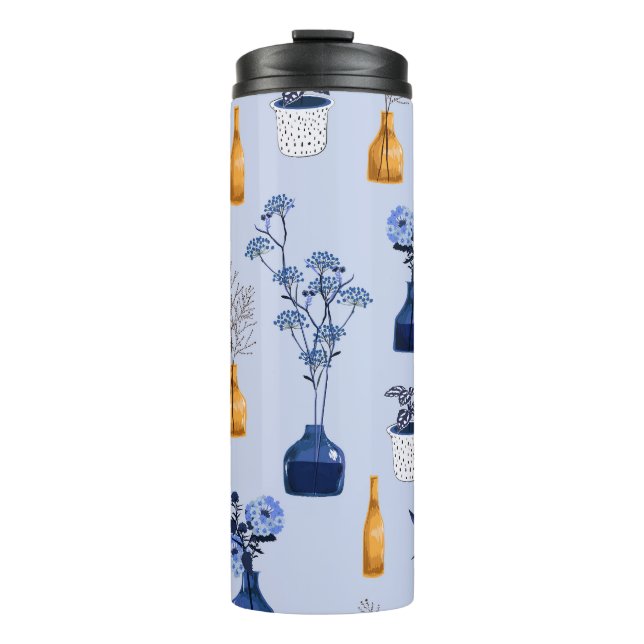 Garrafa Térmica Flores Modernas Vase Vintage Monotone (Frente)