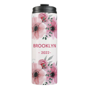 Garrafa Térmica Flores Rosa Modernas