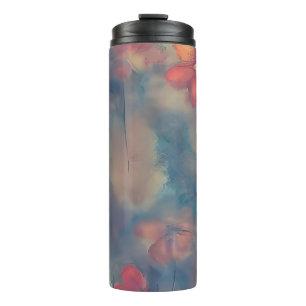 Garrafa Térmica Flores rosa suave