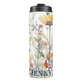 Garrafa Térmica Flores Selvagens Personalizadas Tumbler Térmico