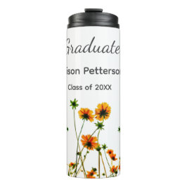 Garrafa Térmica Flores silvestres amarelas alaranjadas modernas e 