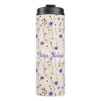 Garrafa Térmica Flores Silvestres Boho Floral Personalizado
