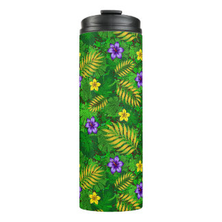 Garrafa Térmica flores tropicais