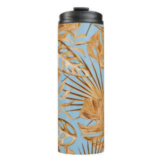 Garrafa Térmica Flores Tropicais Vibrantes: Coloridas Sem Costura.