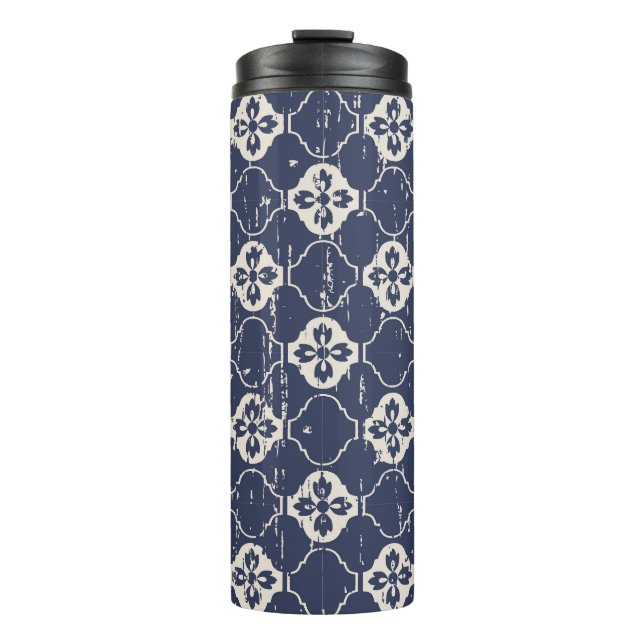 Garrafa Térmica Flores vestidas: Vintage sem costura (Frente)