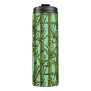 Garrafa Térmica Floresta de bambu em azul claro