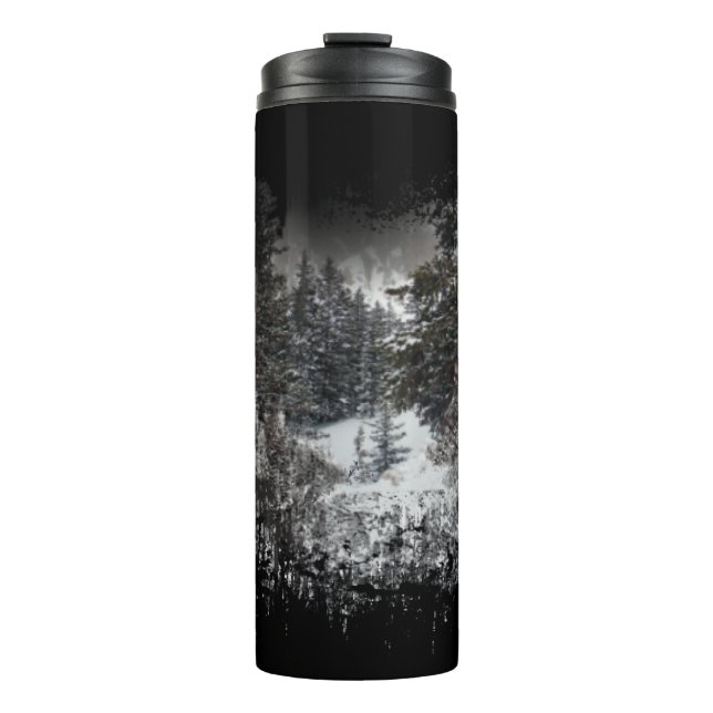 Garrafa Térmica Floresta de Neves | Snowy Forest Thermal Tumbler (Frente)