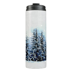 Garrafa Térmica Floresta Verde com Tumbler Térmico de Viagem de Ne