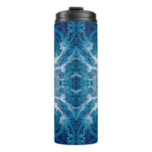 Garrafa Térmica Fluxo Cósmico Sagrado - Simetria de Prata Azul