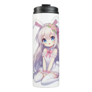 Garrafa Térmica fofo, coelho de anime da Páscoa