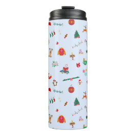 Garrafa Térmica Fofo de Natal detalhado viagem inverno