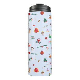 Garrafa Térmica Fofo de Natal detalhado viagem inverno