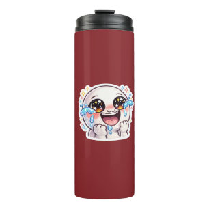 Garrafa Térmica Fofo Kawaii Chorando Rindo de Alegria Lágrimas Fel