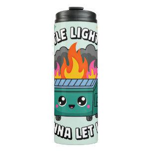 Garrafa Térmica Fogo de Lixeira Kawaii