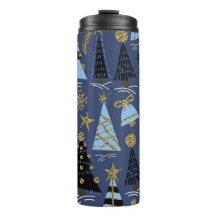 Garrafa Térmica Folha de Natal: Padrão de Vintage