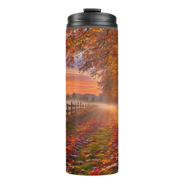 Garrafa Térmica folhagem do outono, cambaleador (Frente)