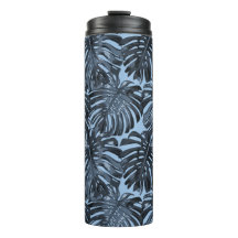 Folhas da Selva Monstera Azul Escuro Tropical