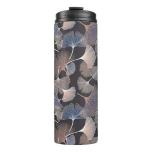 Garrafa Térmica Folhas de Ginkgo: padrão natural elegante.