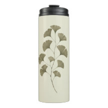 Folhas de Ginkgo Verde Vintage