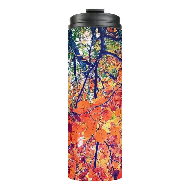 Garrafa Térmica Folhas de laranja (Frente)