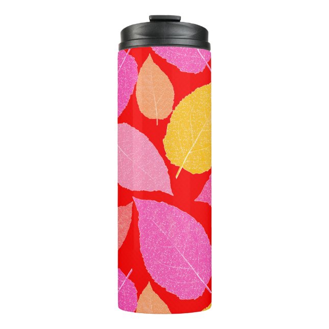 Garrafa Térmica Folhas de outono. (Frente)