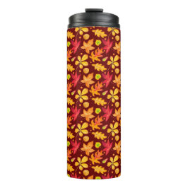 Garrafa Térmica Folhas de outono de Cores Aquáticas Coloridas