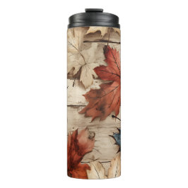 GARRAFA TÉRMICA FOLHAS DO OUTONO AZUL QUEBRADAS NO OUTONO