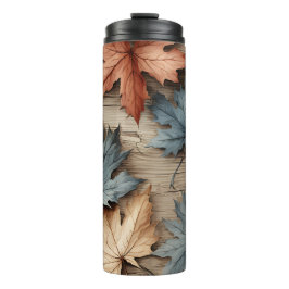 GARRAFA TÉRMICA FOLHAS DO OUTONO AZUL QUEBRADAS NO OUTONO