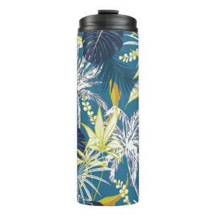 Garrafa Térmica Folhas e frutas coloridas da floresta tropical de 