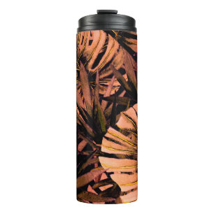 Garrafa Térmica Folhas tropicais de aquarela, desidratação sem cos