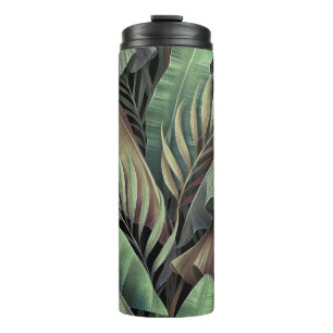 Garrafa Térmica Folhas tropicais de palma, ilustração tridimension