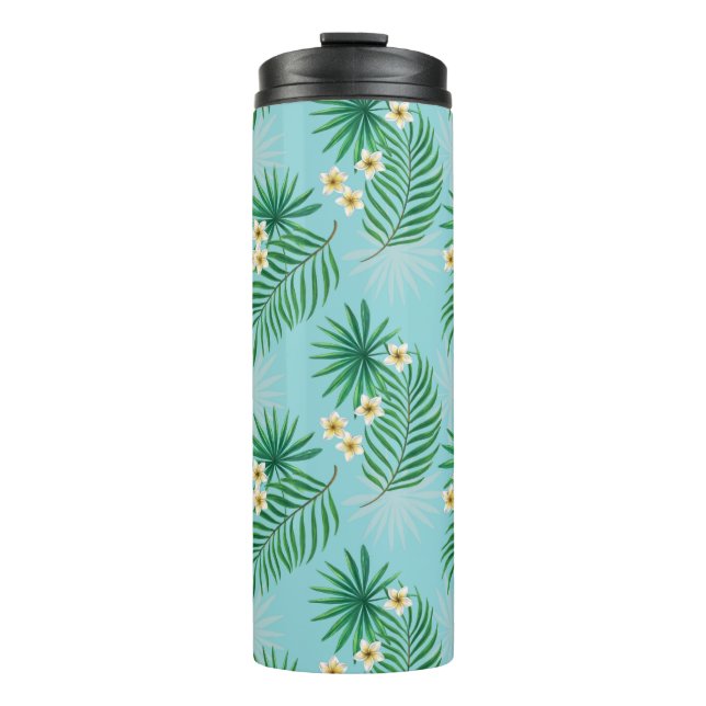 Garrafa Térmica Folhas tropicais e flores (Frente)