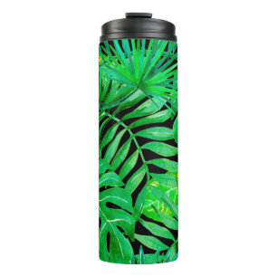 Garrafa Térmica Folhas tropicais sem costura