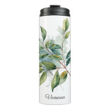 Foliage Verde Elegante Aquarela, personalizada