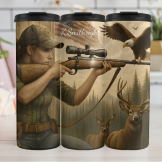 Garrafa Térmica Fome feminino com Rifle e Deer