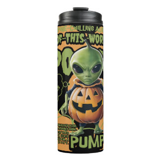 GARRAFA TÉRMICA FORA DO MUNDO - ALIEN DE HALLOWEEN EM ABÓBORA