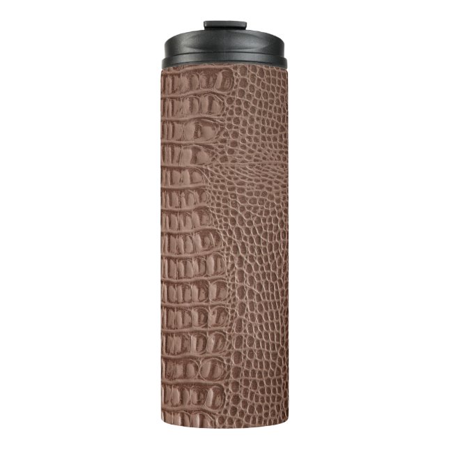 Garrafa Térmica Formas de couro castanho fecham macroski (Frente)