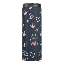 Garrafa Térmica Formas Desenhadas à Mão Bonitas Padrão Tumbler Tér