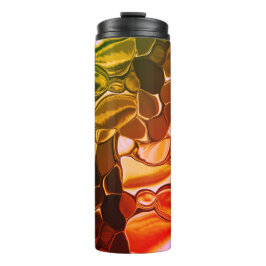 Garrafa Térmica Formas redondas que migram de vermelho para esverd