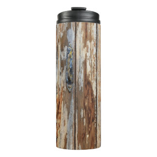 Garrafa Térmica Foto aproximada do conselho de madeira marrom