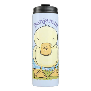 Garrafa Térmica Foto de desenho animado de bebê amarelo-branco