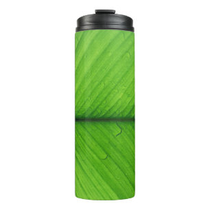 Garrafa Térmica Foto de foco suave da folha verde