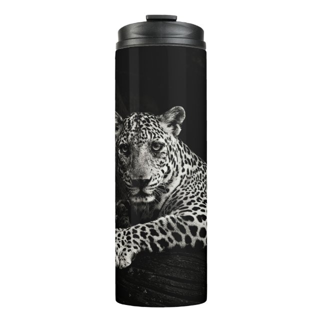 GARRAFA TÉRMICA FOTO EM GREYSCALE DE LYY LEOPARD (Frente)