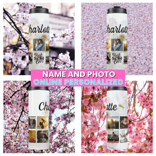 Garrafa Térmica Foto fotógrafa bonita colagem de guarda-costas da 