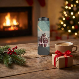 Garrafa Térmica Foto personalizada de família feliz Natal água