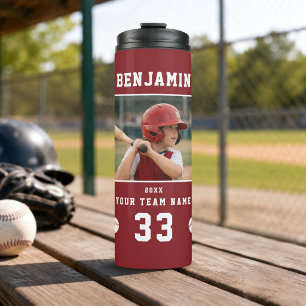 Garrafa Térmica Foto Personalizada de Jogador de Beisebol Esportes