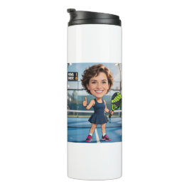 Garrafa Térmica Foto Personalizada de Jogadora de Padel/Pickleball