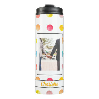 Garrafa Térmica Foto personalizada do padrão moderno Rainbow Spott
