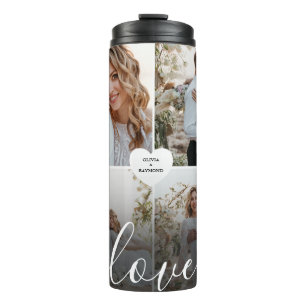 Garrafa Térmica Fotografia da Collagem de Amor design