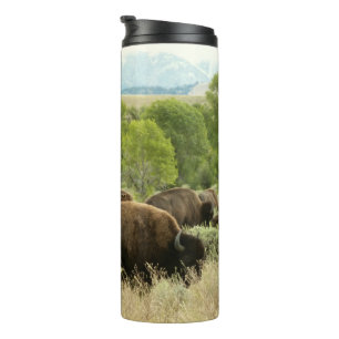 Garrafa Térmica Fotografia de Animais da Natureza Bisão de Wyoming